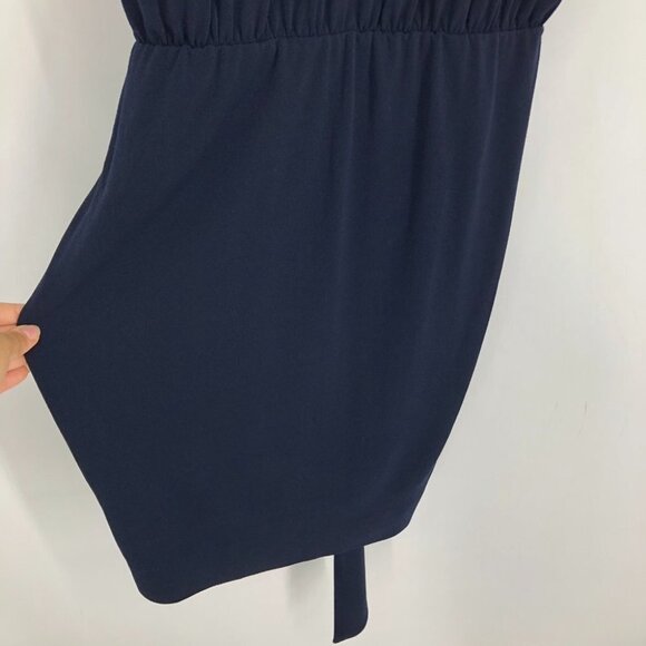 NWT  Malene Birger Night Blue Short sleeve V-Neck Qizi Midi Wrap Dress Size XS - Picture 14 of 16